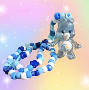 Blue Care Bears Toy Kandi Necklace